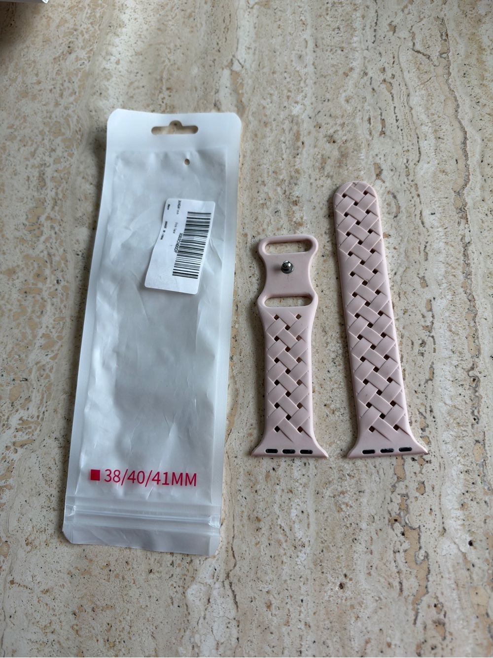 Pink Woven Silicone Watch Band - 38/40/41mm